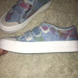 Blowfish Womens Waffle Denim Sneakers Magic Dust 8.5 New